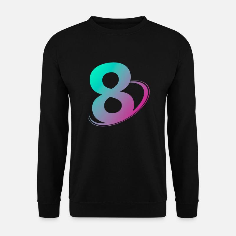 Nummer 8 mehrfarbig - Unisex Pullover - Schwarz