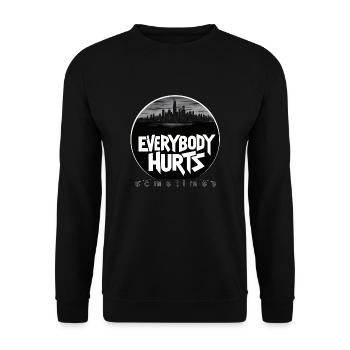 manchmal tut es jedem weh - Unisex Pullover - Schwarz - Vorne - Alina (178cm) & Michal (187cm)