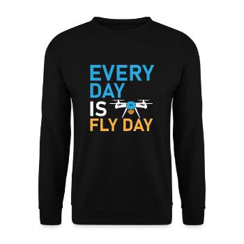 Every Day Is Fly Day Drone Pilot RC Flight - Unisex Pullover - Schwarz - Vorne - Alina (178cm) & Michal (187cm)