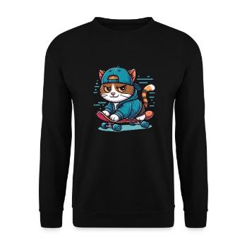 Chat forcé : patineur - Sweat-shirt Unisexe - noir - Devant - Alina (178cm) & Michal (187cm)