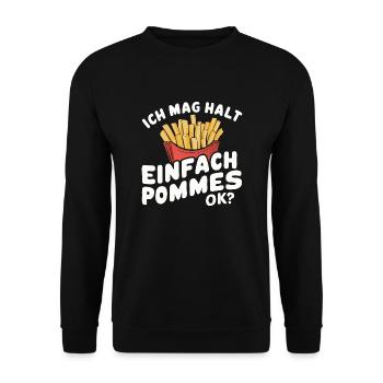 Français frites, frites, restauration rapide - Sweat-shirt Unisexe - noir - Devant - Alina (178cm) & Michal (187cm)