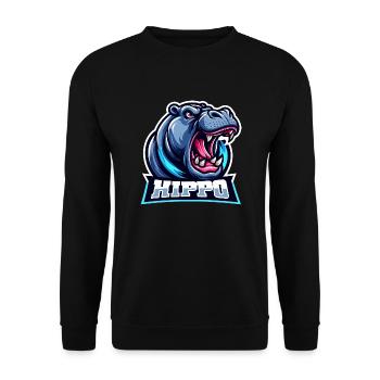 Nilpferd - Unisex Pullover - Schwarz - Vorne - Alina (178cm) & Michal (187cm)