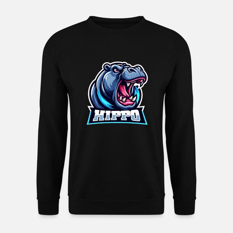 Nilpferd - Unisex Pullover - Schwarz