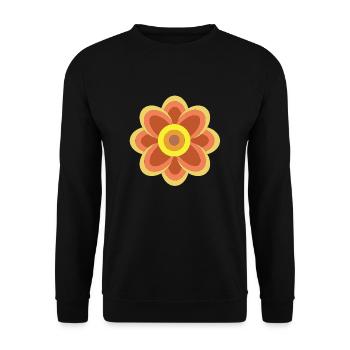 Orange Retro Flower - Unisex Sweatshirt - black - Front - Alina (178cm) & Michal (187cm)