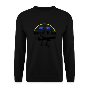 travel vibes only - Unisex Pullover - Schwarz - Vorne - Alina (178cm) & Michal (187cm)
