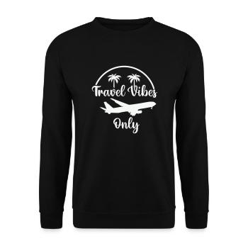 Travel Vibes Only - Unisex Pullover - Schwarz - Vorne - Alina (178cm) & Michal (187cm)