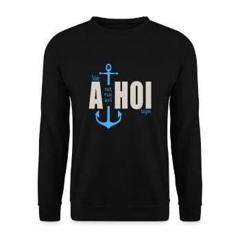 Wer a sagt - Unisex Pullover - Schwarz - Vorne - Alina (178cm) & Michal (187cm)