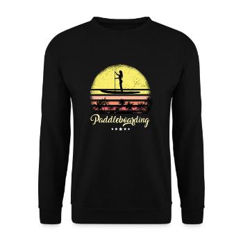 Stand Up Paddle Boarding Vintage Retro Sport - Unisex Sweatshirt - black - Front - Alina (178cm) & Michal (187cm)