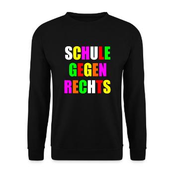 Schule gegen rechts - Unisex Pullover - Schwarz - Vorne - Alina (178cm) & Michal (187cm)