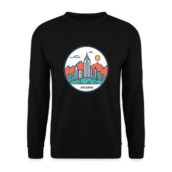 Atlanta Georgia Geschenk Geschenkidee - Unisex Pullover - Schwarz - Vorne - Alina (178cm) & Michal (187cm)