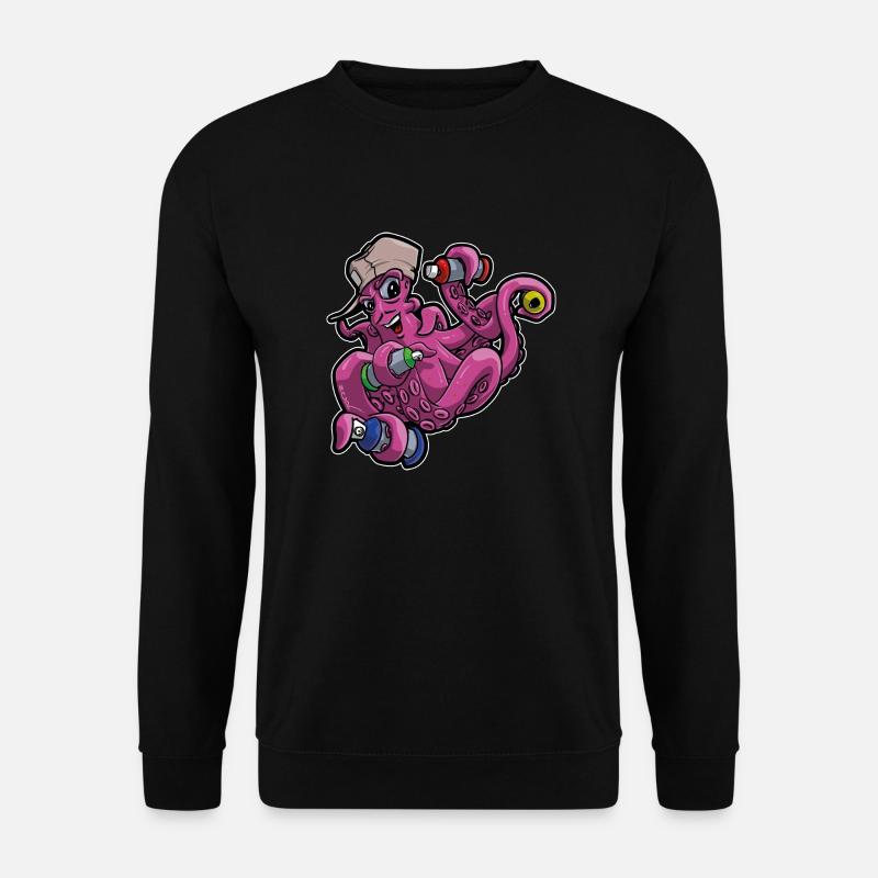 🐙 Graffiti Krake. Cooles Motiv, Character Style - Unisex Pullover - Schwarz