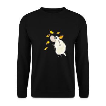 Wolly Sheepling Autumn Leaf Fall - Unisex Sweatshirt - black - Front - Alina (178cm) & Michal (187cm)