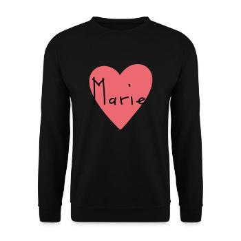 First name Marie Gift - Unisex Sweatshirt - black - Front - Alina (178cm) & Michal (187cm)