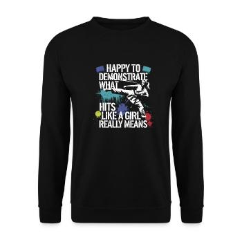 Strong girls show what they can do - Unisex Sweatshirt - black - Front - Alina (178cm) & Michal (187cm)