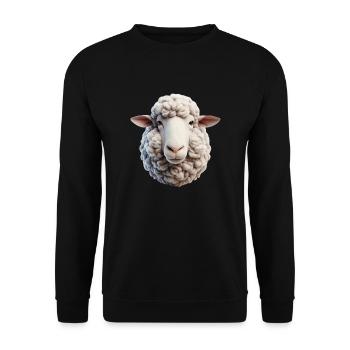 Sheep Head 1 - Unisex Sweatshirt - black - Front - Alina (178cm) & Michal (187cm)