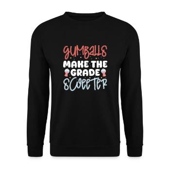 Les boules de gomme rendent le design de la note plus doux - Sweat-shirt Unisexe - noir - Devant - Alina (178cm) & Michal (187cm)