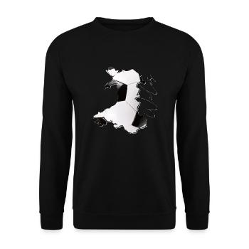 Wales map framed real football EN - Unisex Sweatshirt - black - Front - Alina (178cm) & Michal (187cm)