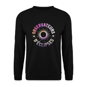 Observateur d'Éclipses - Sweat-shirt Unisexe - noir - Devant - Alina (178cm) & Michal (187cm)