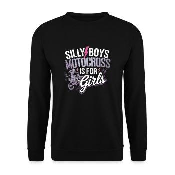 Motocross for strong women - Unisex Sweatshirt - black - Front - Alina (178cm) & Michal (187cm)