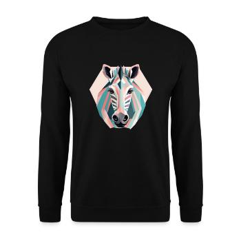 Geometric zebra gift Geometric - Unisex Sweatshirt - black - Front - Alina (178cm) & Michal (187cm)
