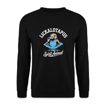 Funny Lickalotopus is My Spirit Animal Platypus - Unisex Sweatshirt - black - Front - Alina (178cm) & Michal (187cm)