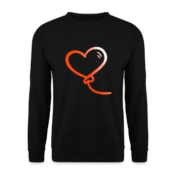 VALENTINES DAY HEART LOVE LOVE ROSE A - Unisex Sweatshirt - black - Front - Alina (178cm) & Michal (187cm)