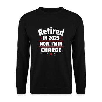 Retired in 2025: Now I decide - Unisex Sweatshirt - black - Front - Alina (178cm) & Michal (187cm)