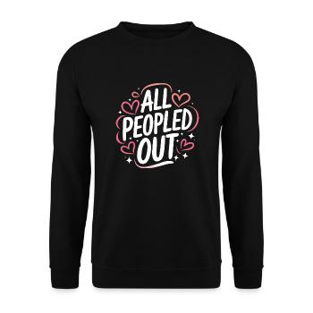 Introvert, antisocial, introvert - Unisex Sweatshirt - black - Front - Alina (178cm) & Michal (187cm)