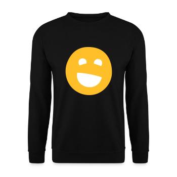 Lachendes Gesicht zweifarbig - Unisex Pullover - Schwarz - Vorne - Alina (178cm) & Michal (187cm)
