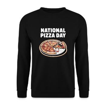 Journée nationale de la pizza 2025 pizza day gift - Sweat-shirt Unisexe - noir - Devant - Alina (178cm) & Michal (187cm)