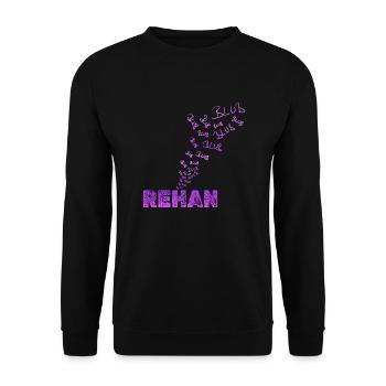 Rehan als Spaßig - Unisex Pullover - Schwarz - Vorne - Alina (178cm) & Michal (187cm)