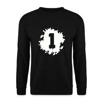 1 blob - Unisex Sweatshirt - black - Front - Alina (178cm) & Michal (187cm)