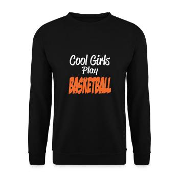 Cool Girls Play Basketball - Unisex Sweatshirt - black - Front - Alina (178cm) & Michal (187cm)