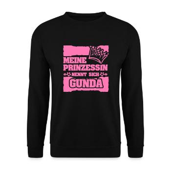 Nom de la fille Gunda - Sweat-shirt Unisexe - noir - Devant - Alina (178cm) & Michal (187cm)