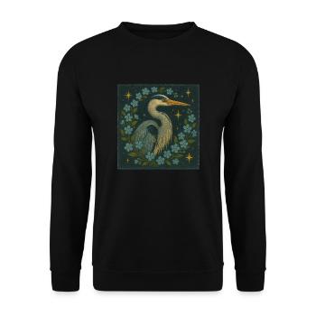 Grand Héron - Sweat-shirt Unisexe - noir - Devant - Alina (178cm) & Michal (187cm)