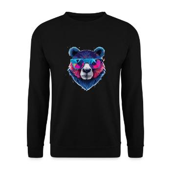 Ours,graffiti ,peinture , coloré,nerd - Sweat-shirt Unisexe - noir - Devant - Alina (178cm) & Michal (187cm)