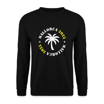 Mallorca 2025 Palme - Unisex Pullover - Schwarz - Vorne - Alina (178cm) & Michal (187cm)
