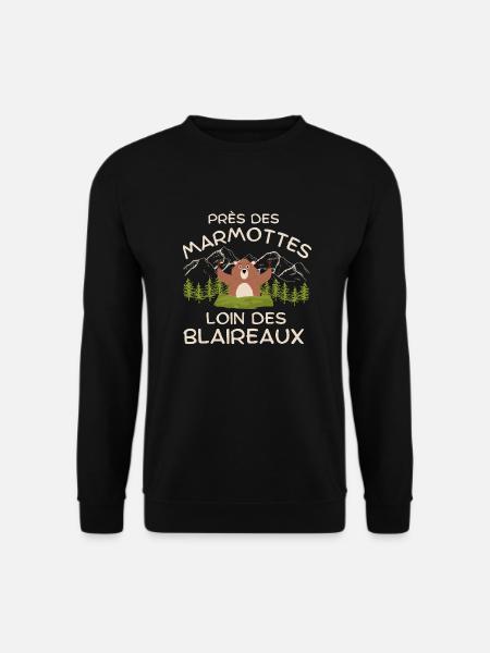 Marmotte humour paresse - Sweat-shirt Unisexe - noir