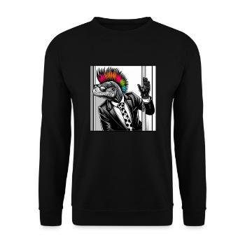 Lizard T-shirt Costume Reptile Stylish Swag - Unisex Sweatshirt - black - Front - Alina (178cm) & Michal (187cm)