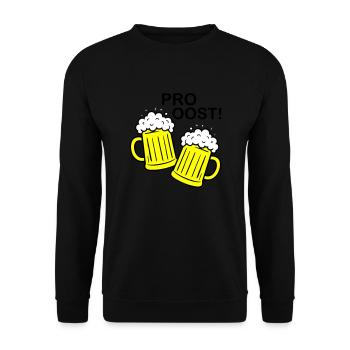Bier Anstossen Prost - Unisex Pullover - Schwarz - Vorne - Alina (178cm) & Michal (187cm)