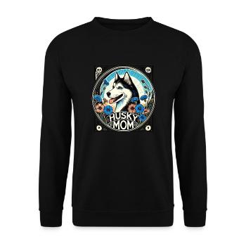 Husky Mom Vintage Style Dog Lover Design - Sweat-shirt Unisexe - noir - Devant - Alina (178cm) & Michal (187cm)