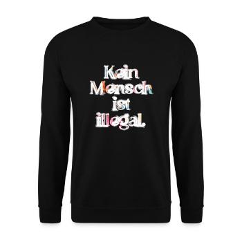 PERSONNE N’EST ILLÉGAL - L’Original - Sweat-shirt Unisexe - noir - Devant - Alina (178cm) & Michal (187cm)