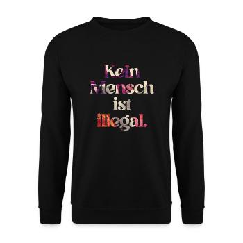 PERSONNE N’EST ILLÉGAL - L’Original - Sweat-shirt Unisexe - noir - Devant - Alina (178cm) & Michal (187cm)