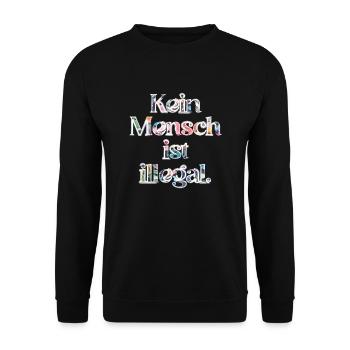 PERSONNE N’EST ILLÉGAL - L’Original - Sweat-shirt Unisexe - noir - Devant - Alina (178cm) & Michal (187cm)
