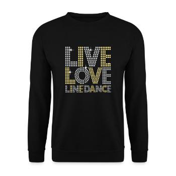Line Dance Dancing Dancer Country Music Gift - Unisex Sweatshirt - black - Front - Alina (178cm) & Michal (187cm)