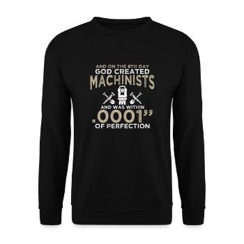 Maschinist, weil Ingenieure Helden zu Geschenk brauchen - Unisex Pullover - Schwarz - Vorne - Alina (178cm) & Michal (187cm)