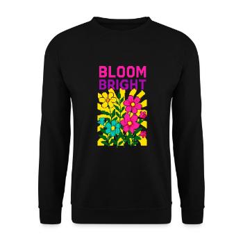 Bloom Bright – Pixel Power in Full Color - Unisex Sweatshirt - black - Front - Alina (178cm) & Michal (187cm)