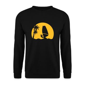 Windsurfers Sun sea waves surfing Palms Board - Unisex Sweatshirt - black - Front - Alina (178cm) & Michal (187cm)