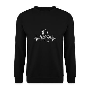 Loo heartbeat toilet toilet - Unisex Sweatshirt - black - Front - Alina (178cm) & Michal (187cm)