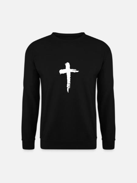 Cross Christianity Religion White - Unisex Sweatshirt - black